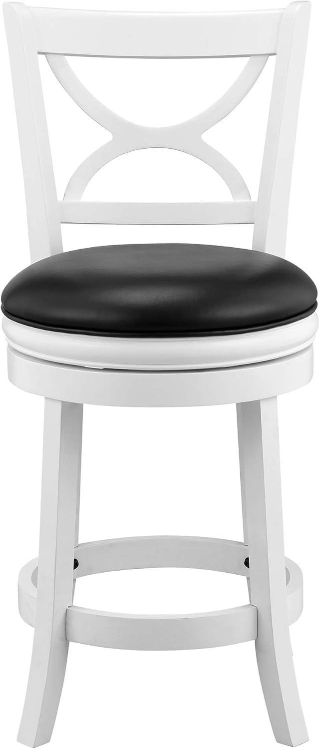 Ball & Cast Swivel Counter Height Barstool 24 Inch Seat Height White Set of 1