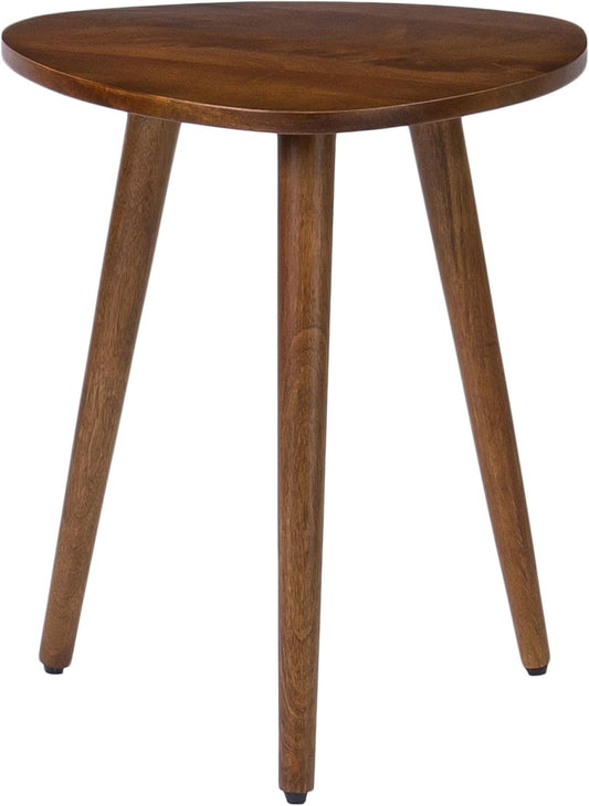 MH London Tri Pin Side Table I Handmade Natural Mango Wood, Naturally Moisture Resistant, Maintenance Free I 16" x 16" x 18" I Tora, Walnut