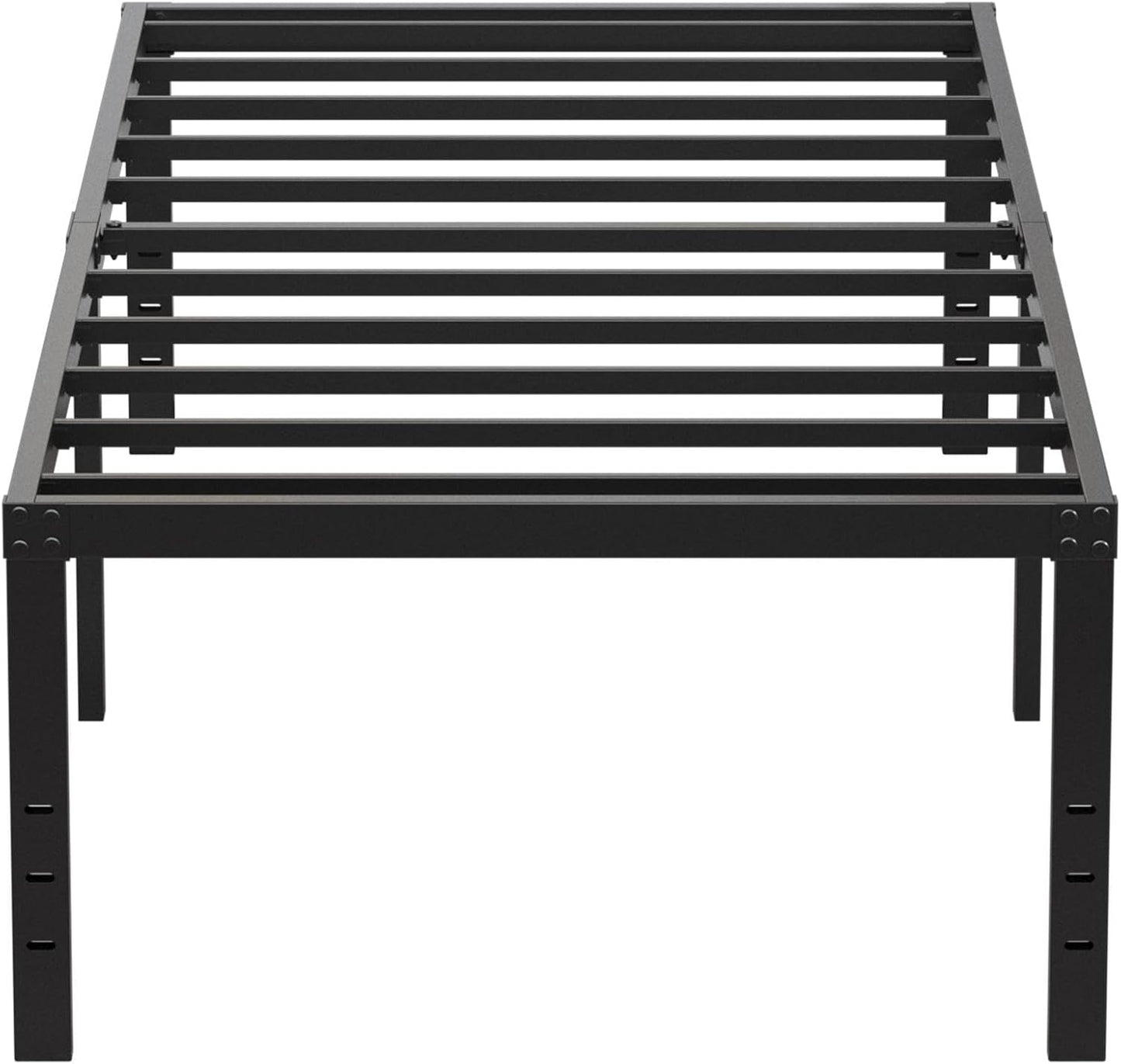 EMODA 20 Inch Twin Bed Frame No Box Spring Needed, Heavy Duty Tall Metal Twin Platform Bed Frames with Large Storage Space, Noise Free, Easy Assembly, Black