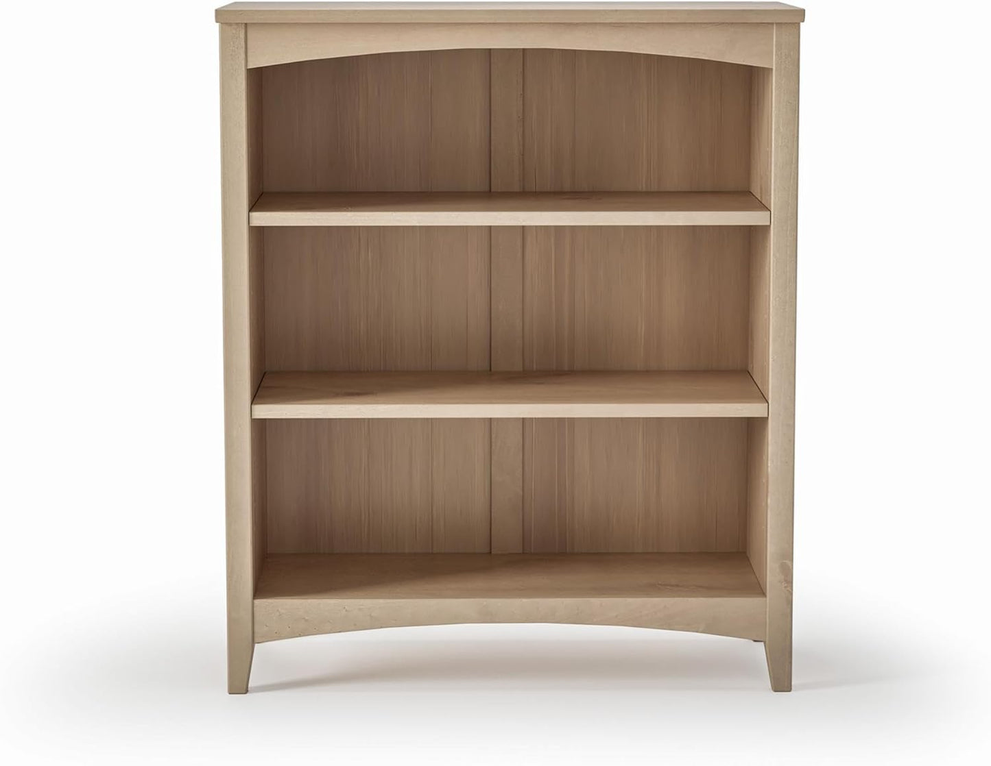 Camaflexi Shaker Style 3 Shelf Bookcase/Solid Wood / 36" High/Adjustable Shelving/Closed Back/Display Bookshelf for Living Room, Bedroom, Home and Office, Light Oak