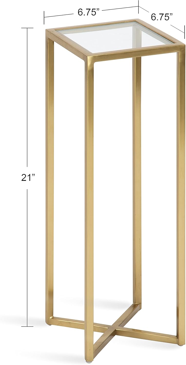 Kate and Laurel Jaspur Modern Drink Table, Gold, Decorative Glam Accent Table for Display and Storage