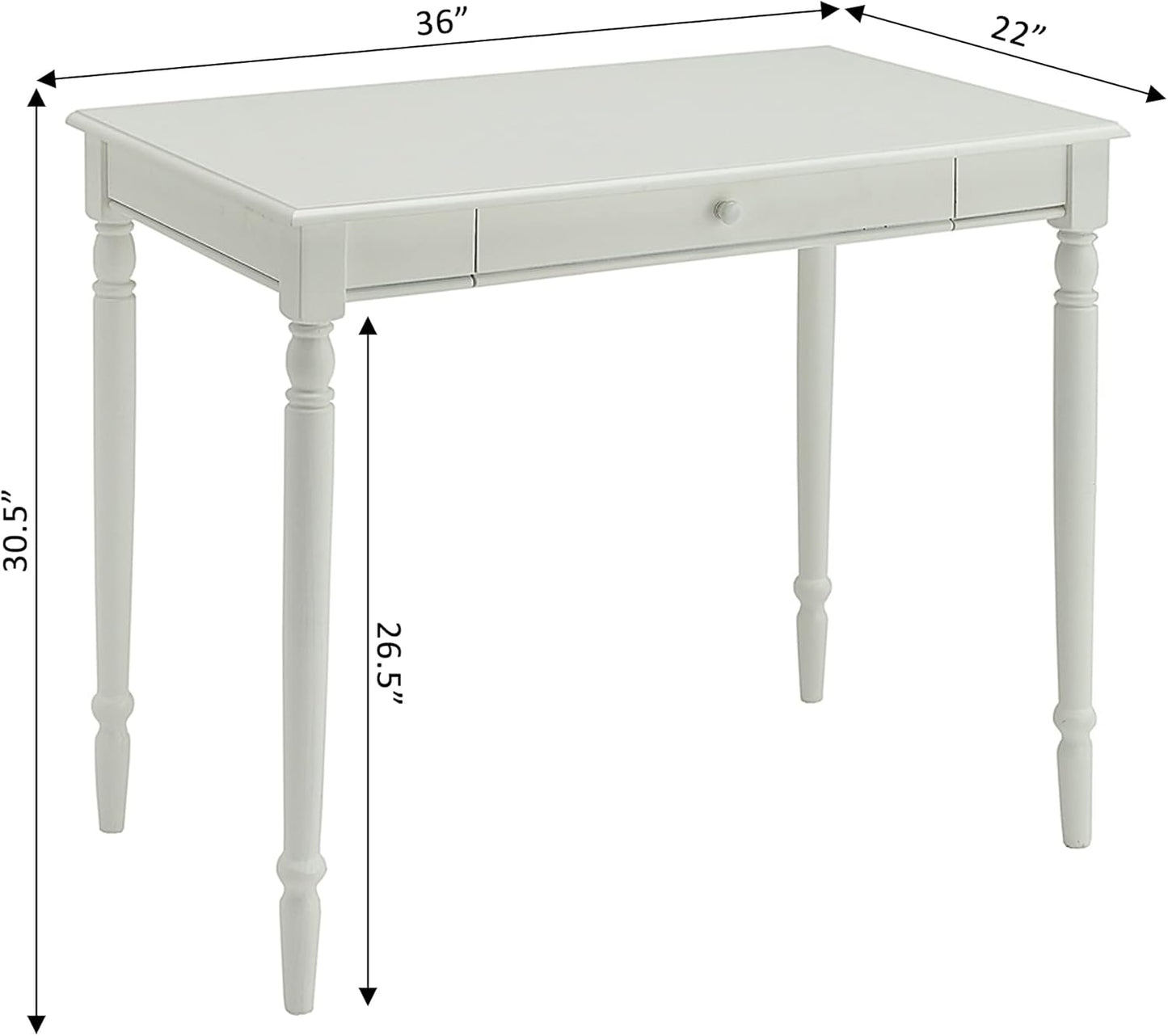 Convenience Concepts French Country Desk, White