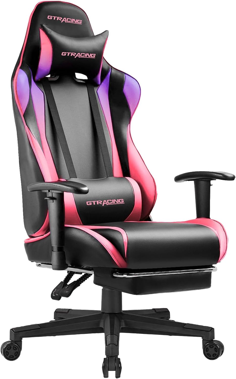 GTRACING Gaming Chair with Footrest, Ergonomic Computer Game Desk Chair, Reclining Gaming Chair Seat Height Adjustment, Swivel Rocker with Headrest and Lumbar (Colorful)
