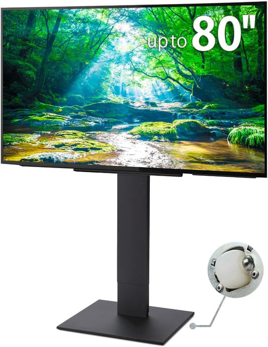 WALL V5 High Type | Minimalist Rolling TV Stand for 32–80 Inch | Satin Black | Portable, Space Saving, Height Adjustable, No Drill | for Living Room and Bedroom | Japan-Engineered Design