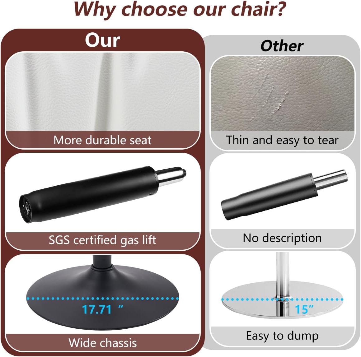 Kidol & Shellder Bar Stools Set of 2 Adjustable Swivel White, PU Leather Upholstered with Back, Modern Counter Height Stools for Kitchen Island, Home Bar