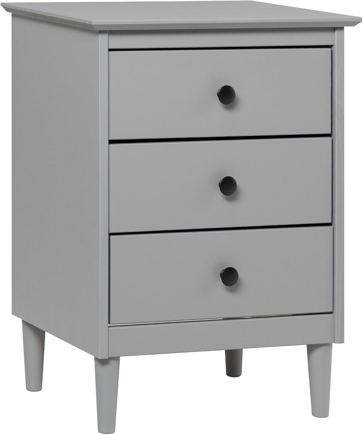 Walker Edison Myron Modern 3-Drawer Nightstand 25 Inch Grey