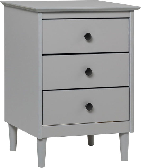 Walker Edison Myron Modern 3-Drawer Nightstand 25 Inch Grey