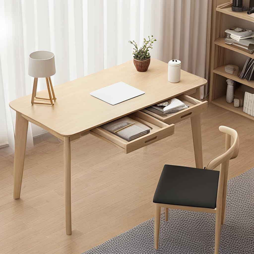 Writing Computer Desk Office Desk Computer Table Study Writing Desk with 2 Drawers for Home Office Modern Furniture