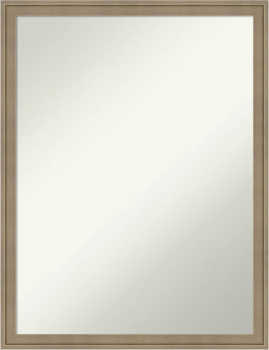 Amanti Art Grey Bathroom Mirror for Over Sink, 26x20 Florence Grey Rectangle Vanity Mirror, Medium Casual Frame, Hangs Horizonally and Vertically, Bathroom Wall Decor, Non-Beveled Edge from WI, USA