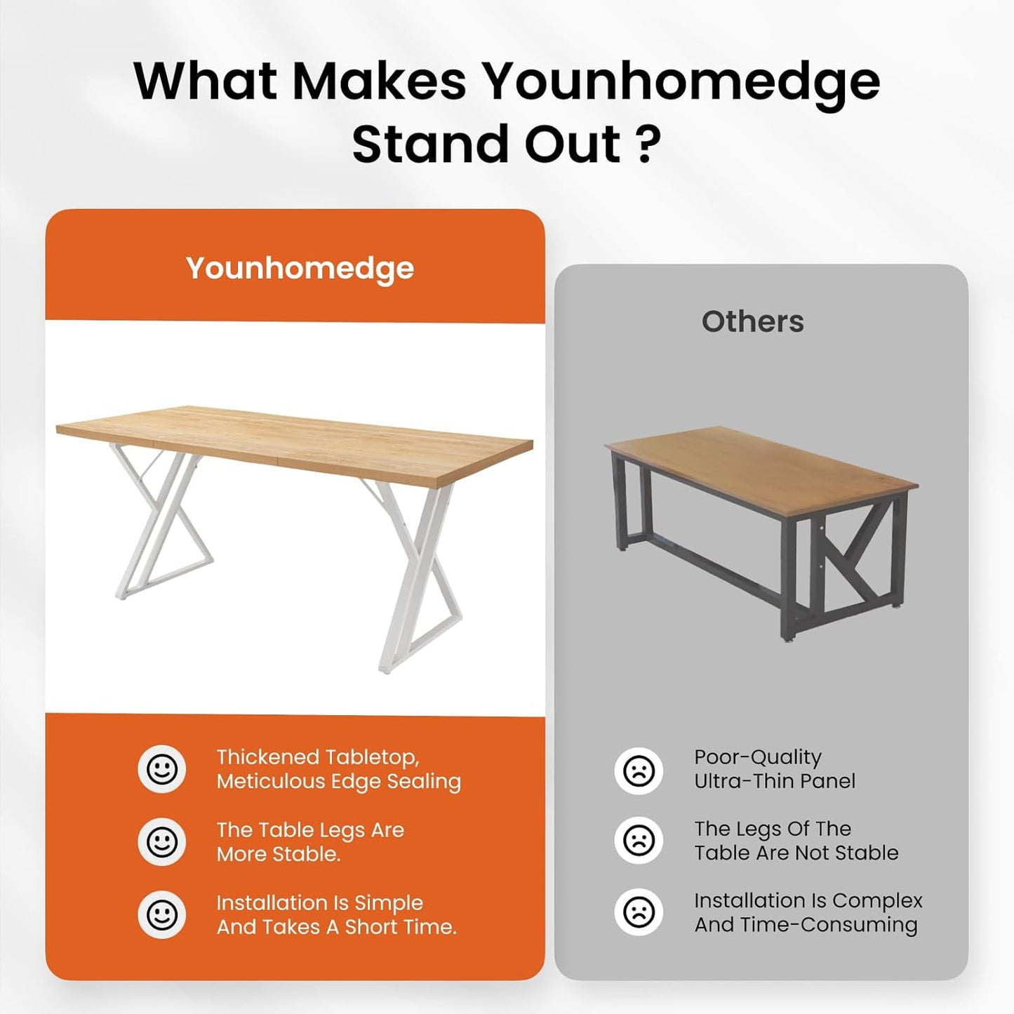 70.9Inch Office Desk, Executive Office Desk，Modern Industrial Style, Z-Shaped Table Legs, Country Black Wood Grain Top, for Home Office, Study, Conference (Natural)