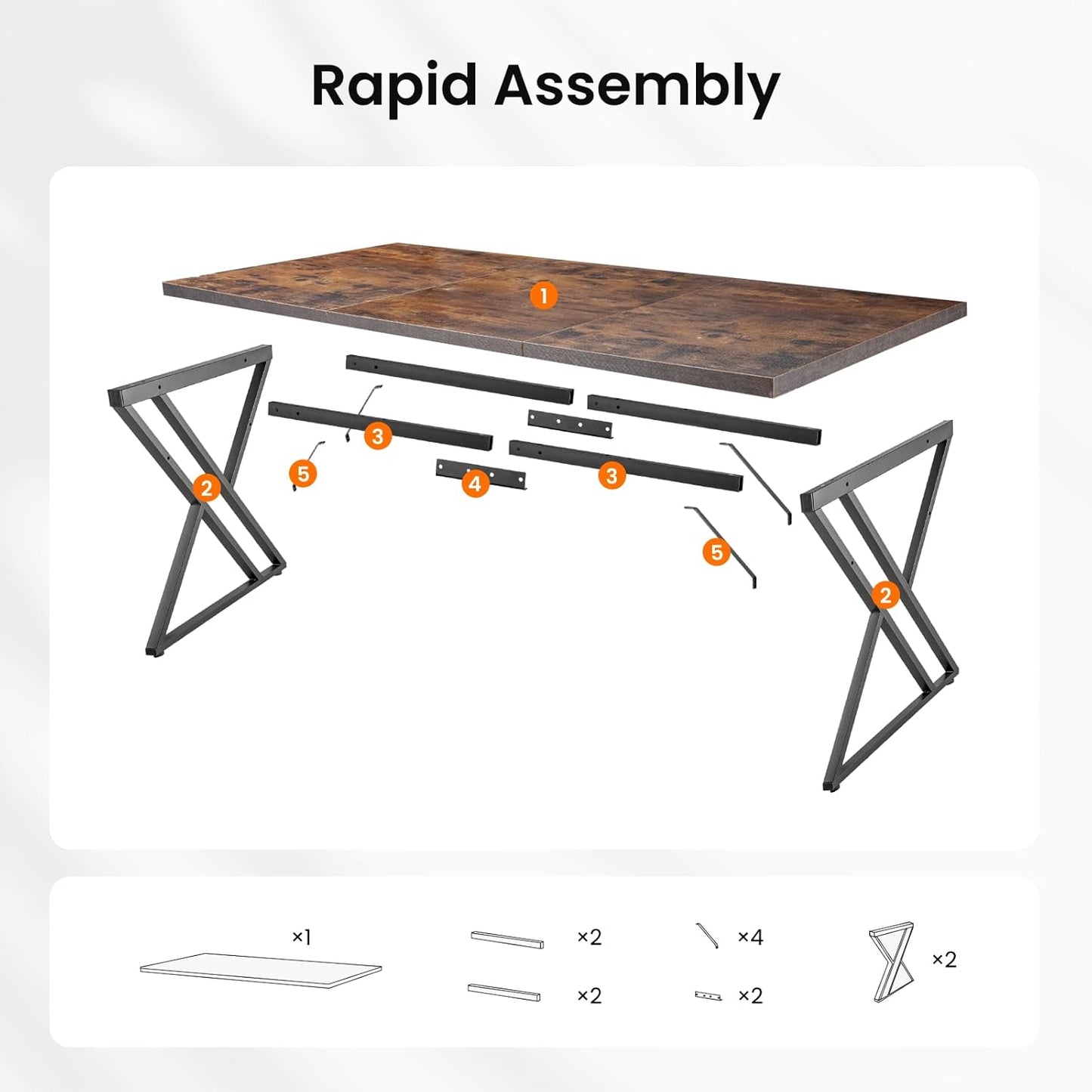 70.9Inch Office Desk, Executive Office Desk，Modern Industrial Style, Z-Shaped Table Legs, Country Black Wood Grain Top, for Home Office, Study, Conference (Iron Wood)