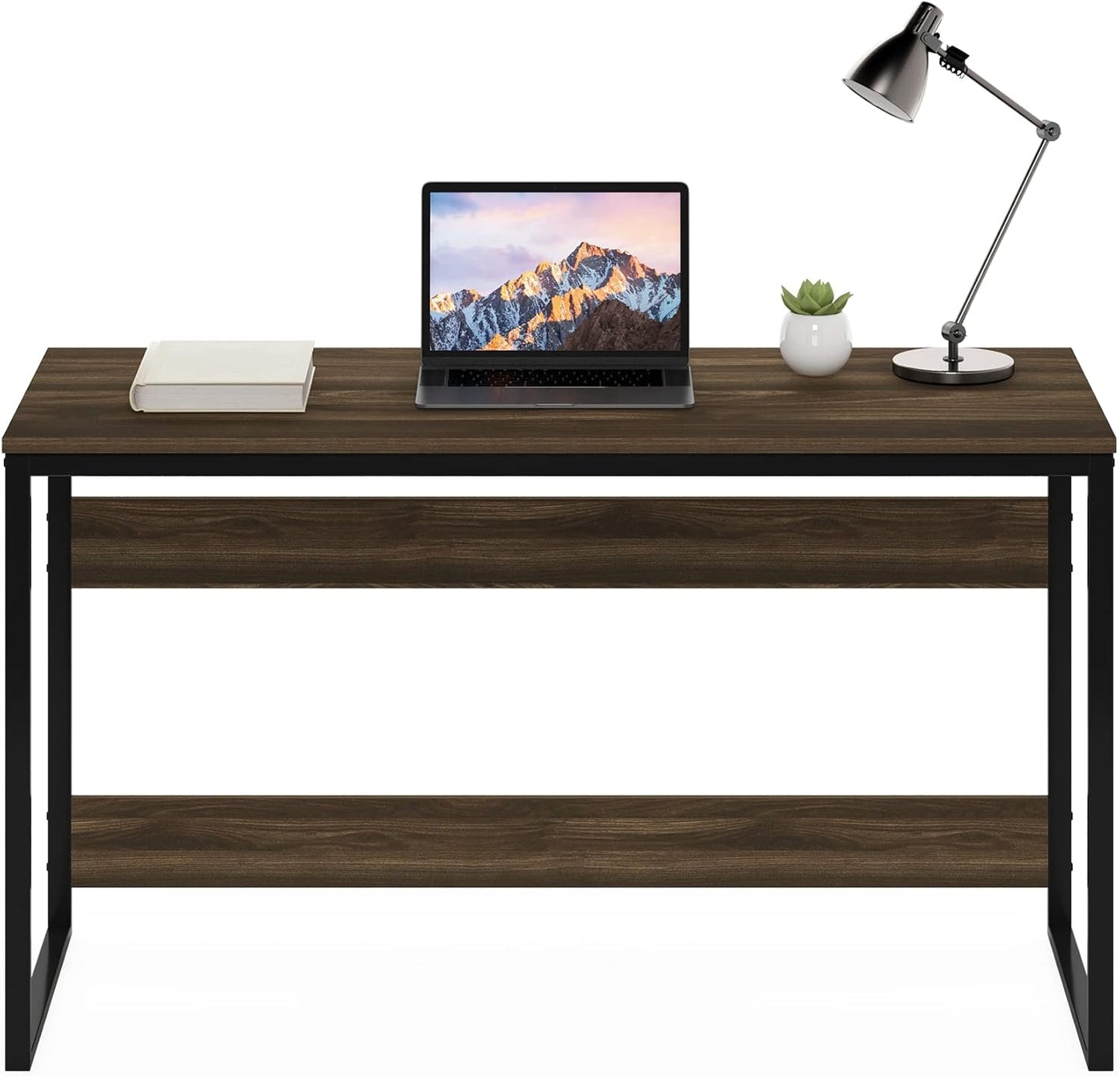 Furinno Moretti Modern Lifestyle Enhanced Study Desk 52 Inch, 52-Inch, Columbia Walnut