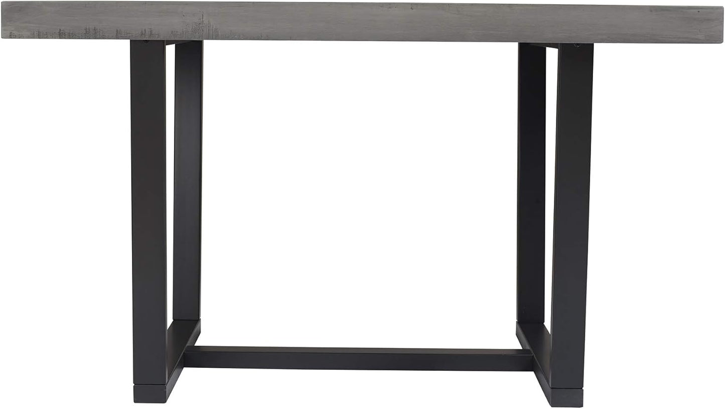 Walker Edison Andre Modern Solid Wood Dining Table, 52 Inch, Grey