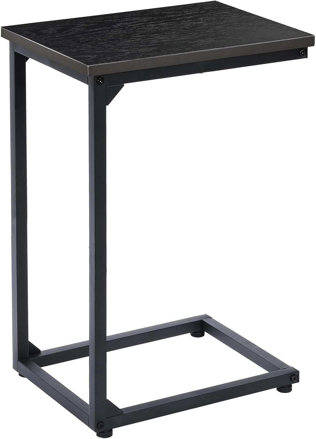 AMHANCIBLE C Shaped End Table, Couch Tables That Slide Under, TV Tray Snack Table for Sofa, Small Side Table for Couch, Small Space, Living Room, Black HET02CBK-1