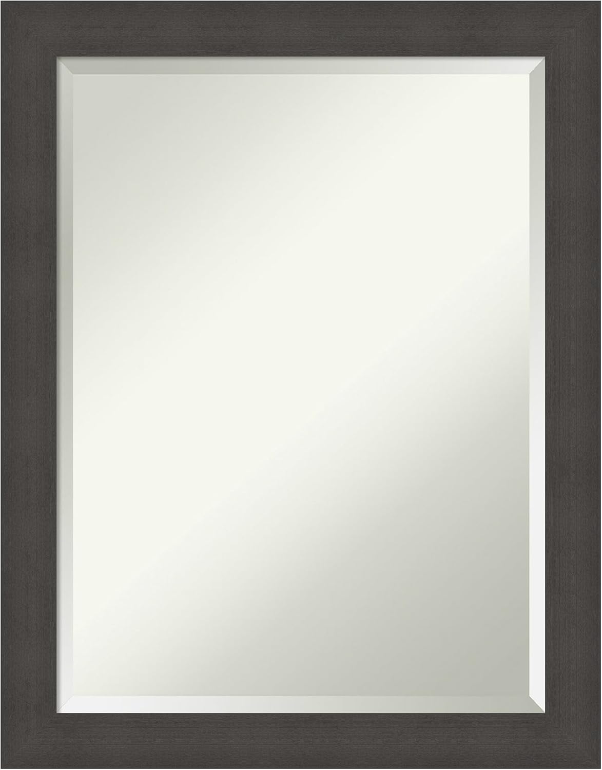 Amanti Art Silver Bathroom Mirror for Over Sink, 28x22 Blaine Light Pewter Narrow Rectangle Vanity Mirror, Medium Modern Contemporary Frame, Hangs Horizonally and Vertically, Bathroom Wall Decor