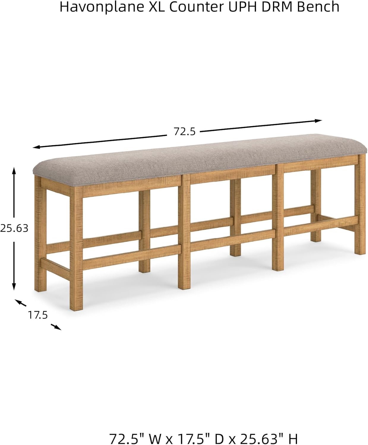 Signature Design by Ashley Havonplane 72" Counter Height Dining Bench, Brown