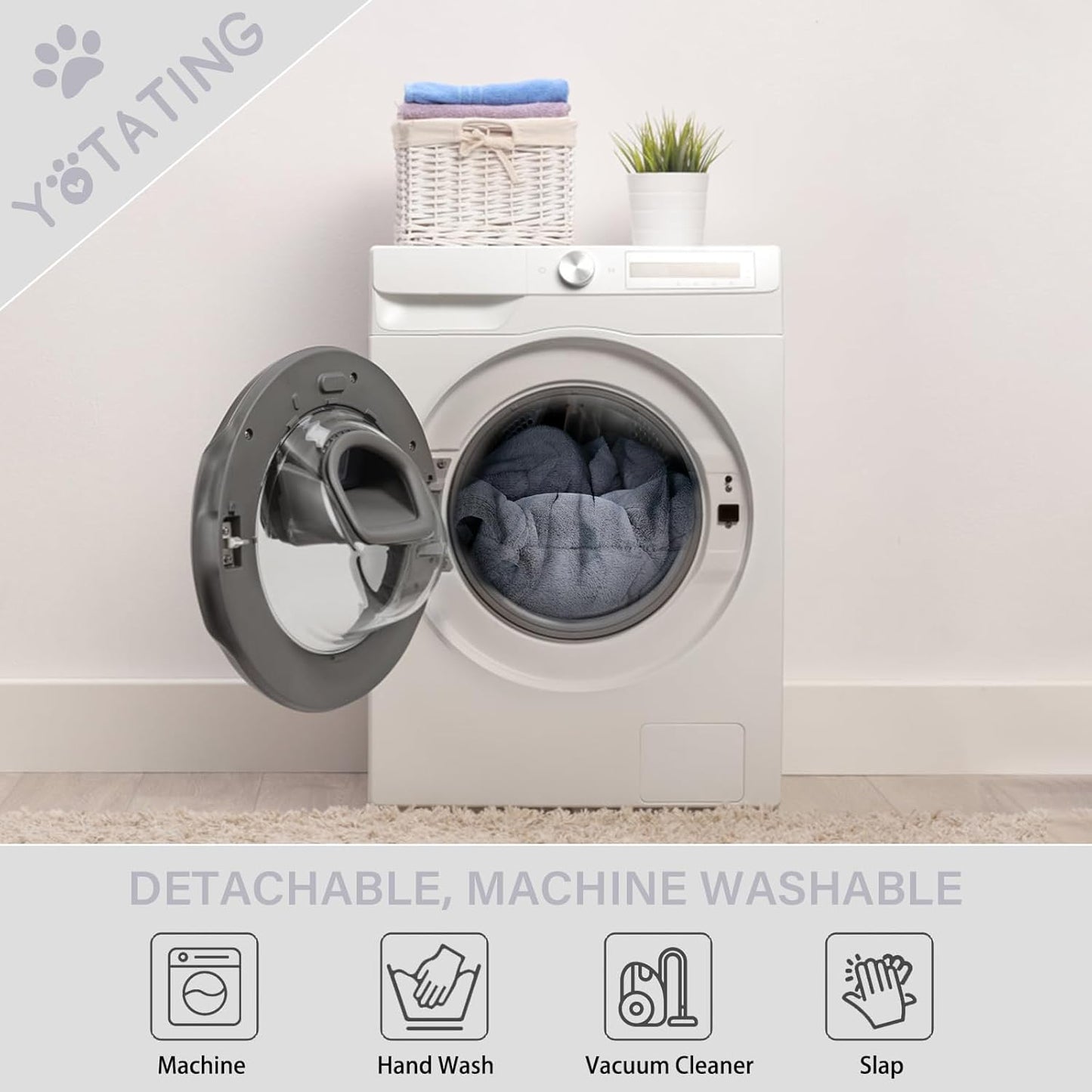 Lazy Chair with Ottoman, Comfy Reading Lounge Chair with Footstool & Throw Pillow Modern with Armrests & Side Pocket for Living Room, Bedroom, Dorm Room, Plush Grey