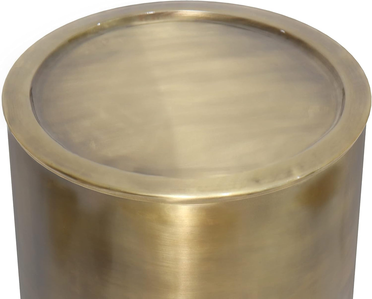 SIMPLIHOME Corbin Industrial 16 inch Wide Metal Metal Side Table in Antique Gold , Fully Assembled for the Living Room and Bedroom