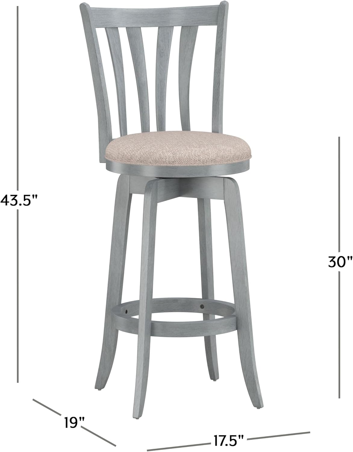 Hillsdale Furniture Savana Wood Bar Height Stool, 30" high, Blue Wire Brush