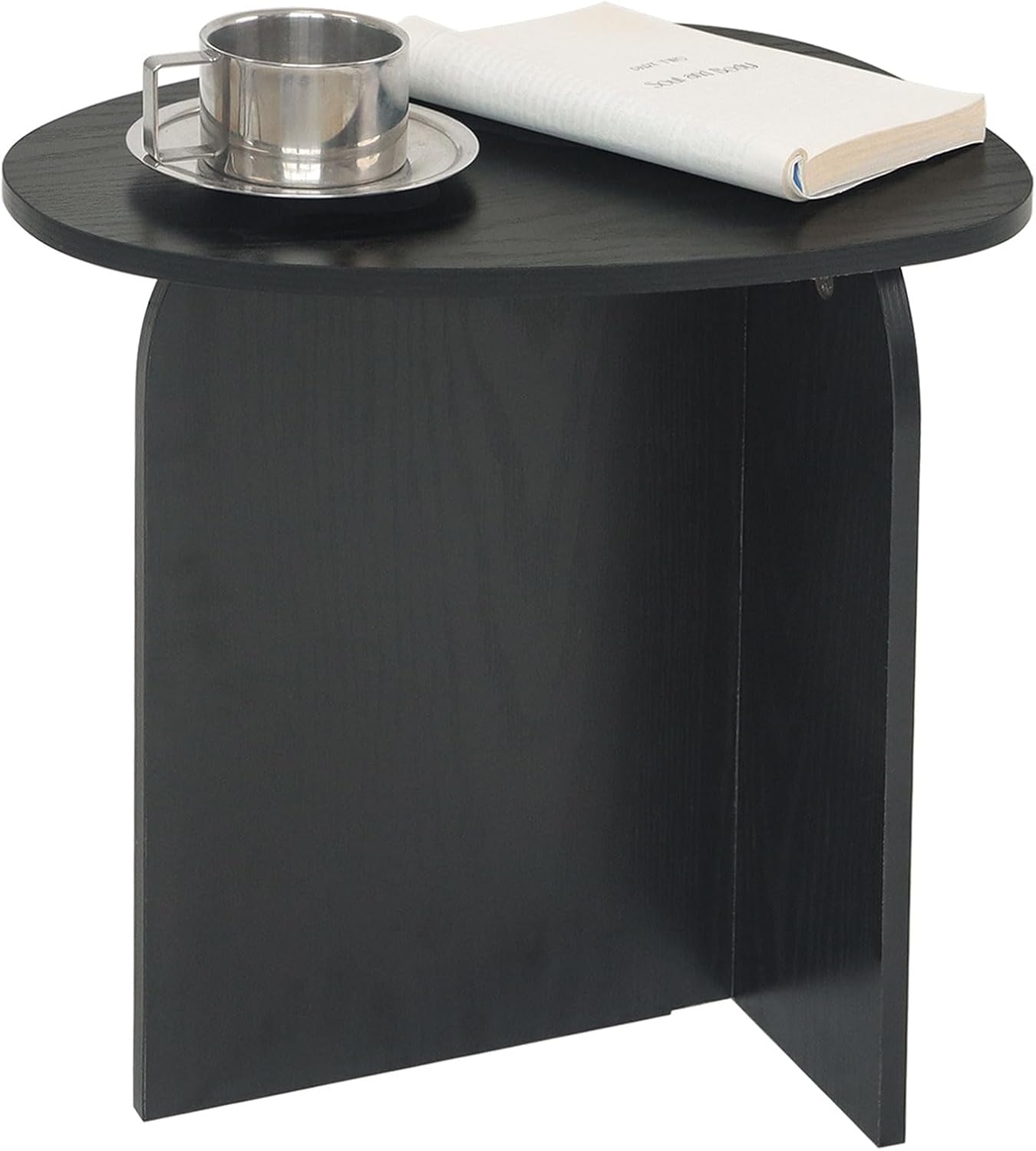 AWASEN Black Side Table, Small Triangle End Table Living Room, Modern Accent Table with Unique Tabletop, Mini Bedside Table for Small Spaces, Black