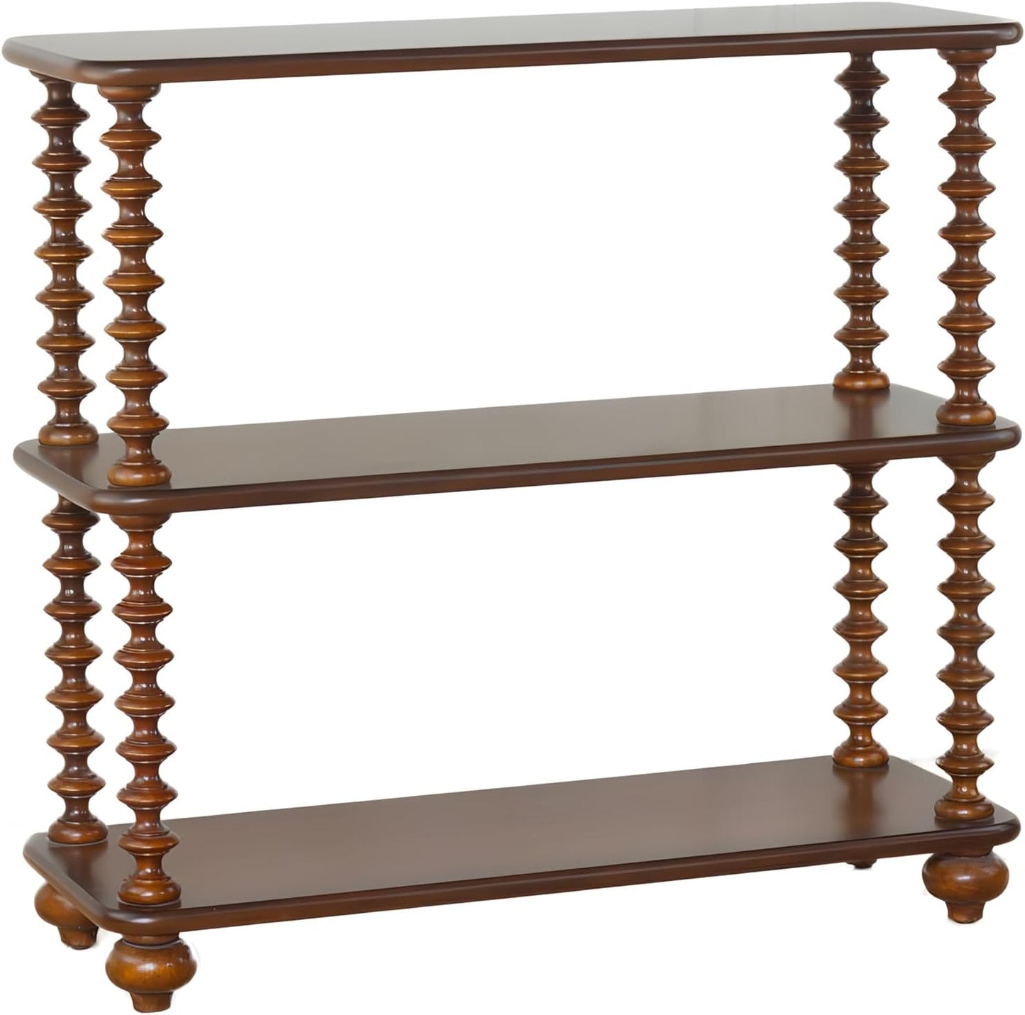 3 Tier Bookshelf Short Bookcase – Small Bookshelf for Small Spaces - Low Book Shelves for Home Office Organization, 30 Inch Shelf 3 Tier Storage Organizer for Bedroom, Living Room Storage (Walnut)