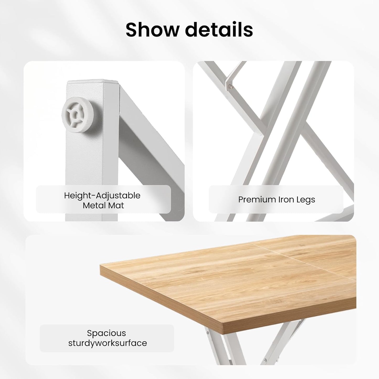 70.9Inch Office Desk, Executive Office Desk，Modern Industrial Style, Z-Shaped Table Legs, Country Black Wood Grain Top, for Home Office, Study, Conference (Natural)