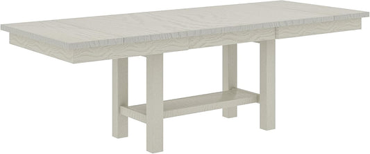 Solid Wood Extendable Farmhouse Dining Table for 4-6, Space-Saving Design for Home Kitchen and Dinner, Grey