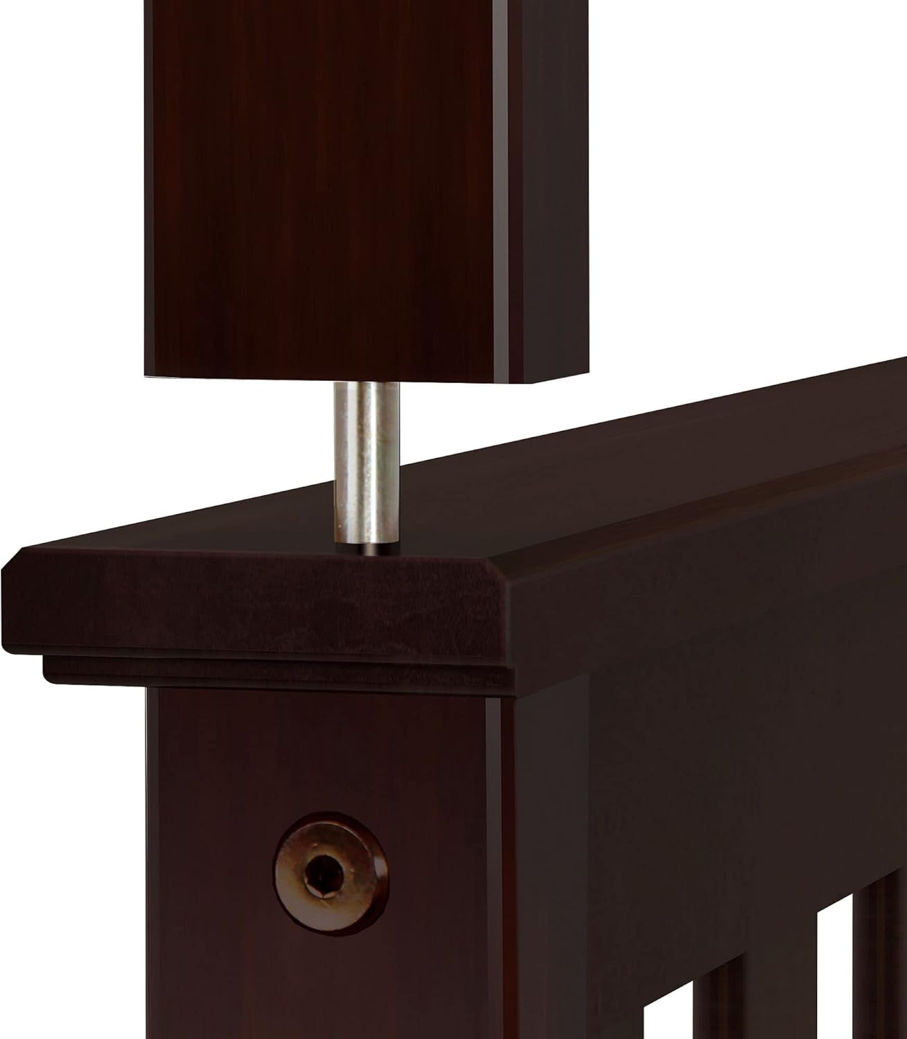 Max & Lily Bunk Bed Twin Over Full Size with Ladder, Solid Wood Platform Bed Frame with Ladder for Kids, 14" Safety Guardrails, Easy Assembly, No Box Spring Needed, Espresso