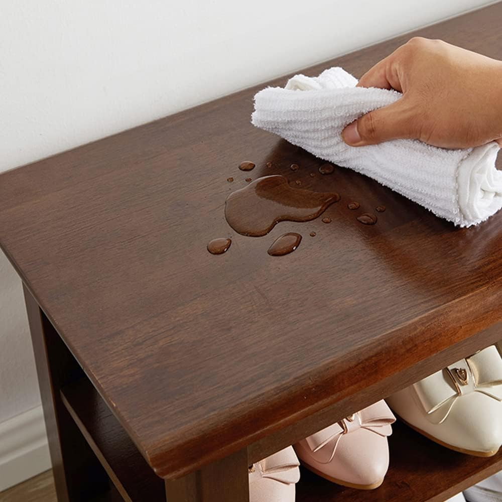 LEILISI Shoe Bench, Solid Wood Shoe Rack Bench Simple Style Shoe Storage Bench for Entryway Hallway Living Room and Corridor (39.4")