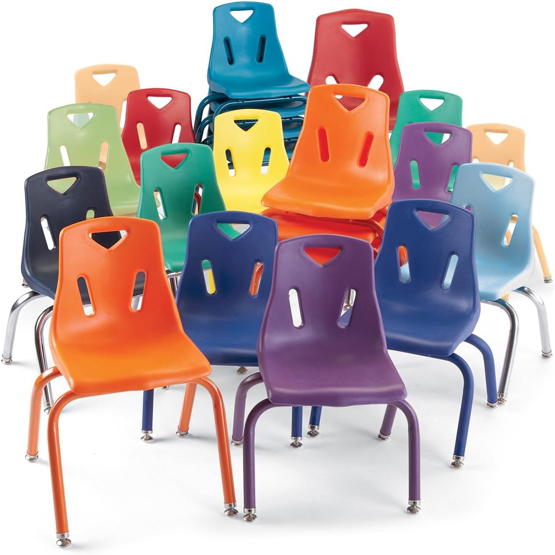 Jonti-Craft Berries 8146JC1007 Stacking Chair with Chrome-Plated Legs, 16" Height, Yellow