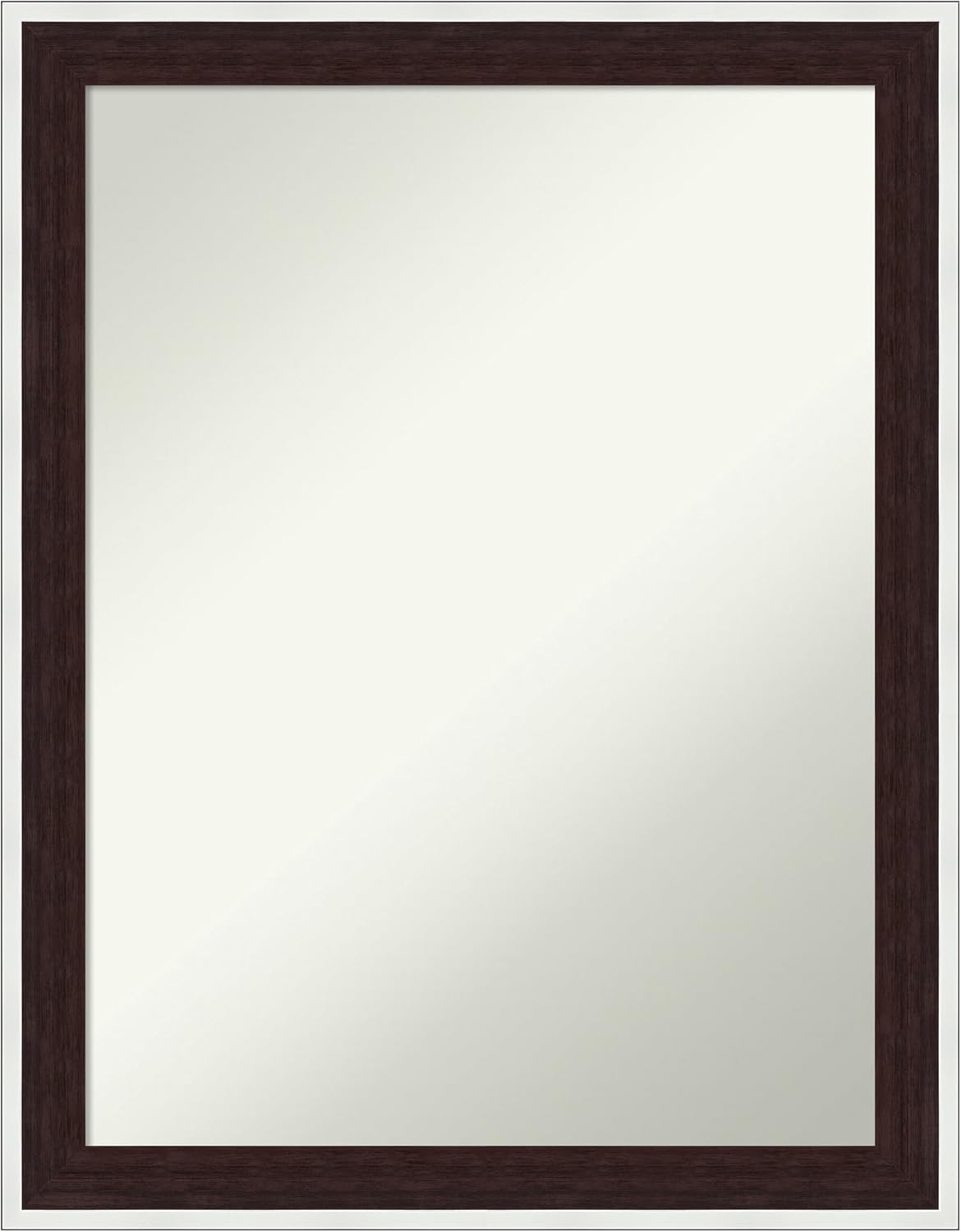 Amanti Art Bathroom Mirror for Over Sink, 27x21 Maya Espresso Silver Rectangle Vanity Mirror, Medium Modern Contemporary Frame, Hangs Horizonally and Vertically, Bathroom Wall Decor, Non-Beveled Edge