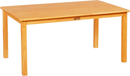 ECR4Kids 30in x 48in Rectangular Hardwood Table with 22in Legs, Kids Furniture, Honey