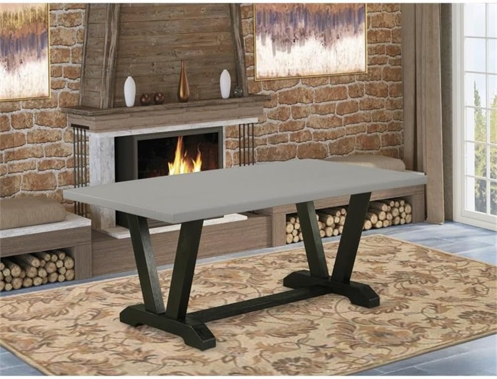 East West Furniture VT697 V-Style Modern Kitchen Table - a Rectangle Dining Table Top with Stylish Legs, 40x72 Inch, Multi-Color