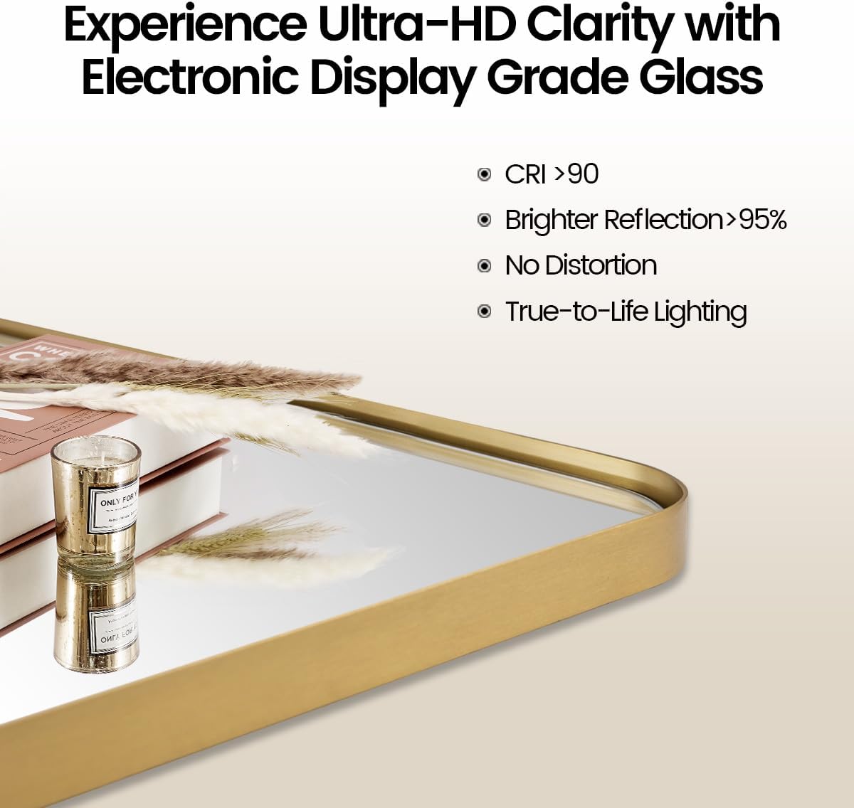 MOON MIRROR Brushed Gold Pivot Mirror,Brass Tilt Vanity Rectangle for Bathroom, Overall 26.33 x 30 in (Mirror 22x 30 in)