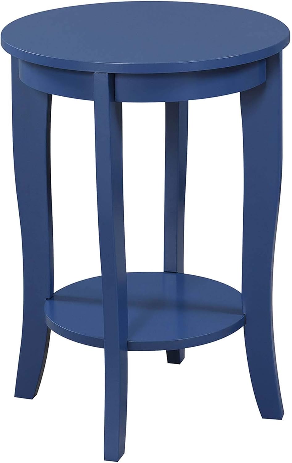 Convenience Concepts American Heritage Round End Table, Cobalt Blue
