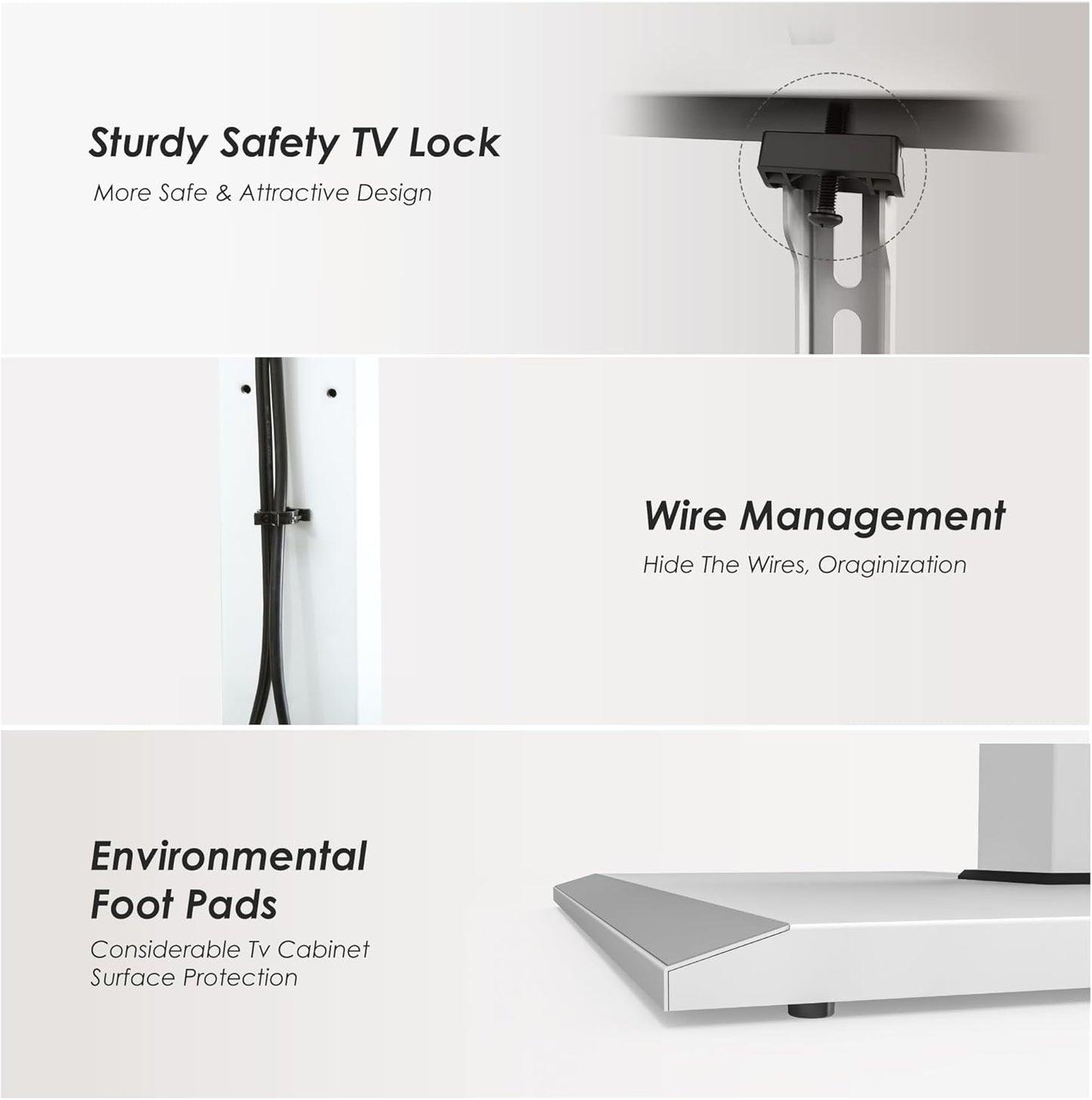 FITUEYES Iron Base Universal Floor TV Stand with Swivel Mount Space Saving for 50-85 Inch LED LCD OLED Plasma Flat Panel or Curved Screen TVs