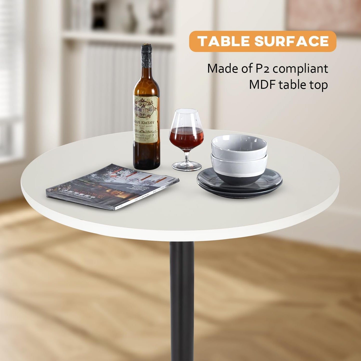 FDW Pub Table 40 Inch Height Cocktail Table Round Bistro Bar Table for Home and Kitchen Dining