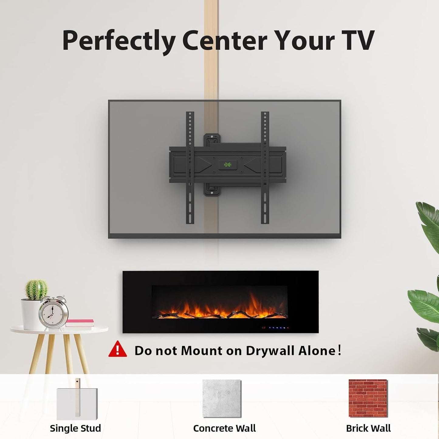 USX MOUNT Corner TV Wall Mount for 26-60 Inch TVs up to 80 lbs, Single Articulating Arm, Full Motion TV Wall Mount Bracket with Swivel and Tilt, Max VESA 400x400mm