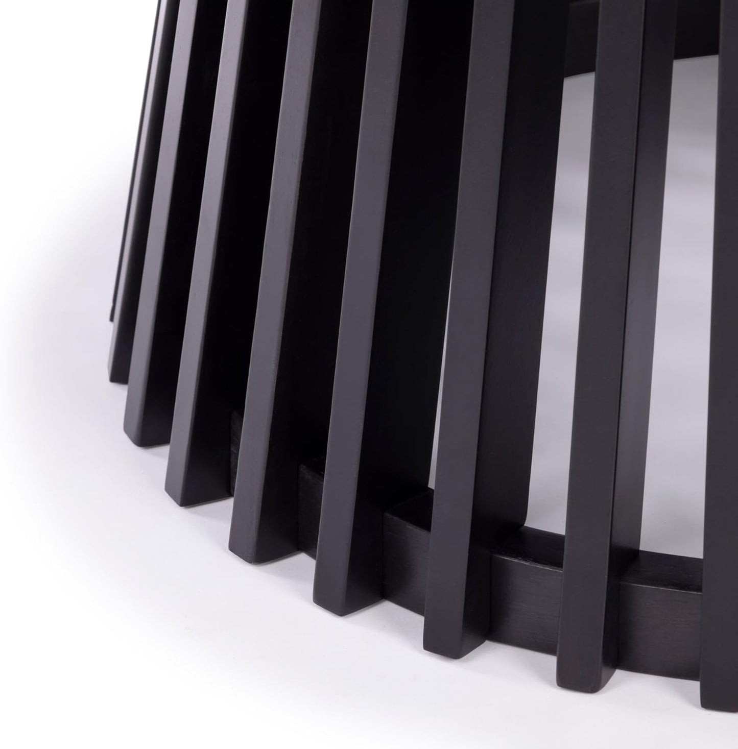 Plank+Beam Lido Round Dining Table, 47", Wooden, Pedestal, Minimalist Kitchen Table for 4 for Dining Room, Black