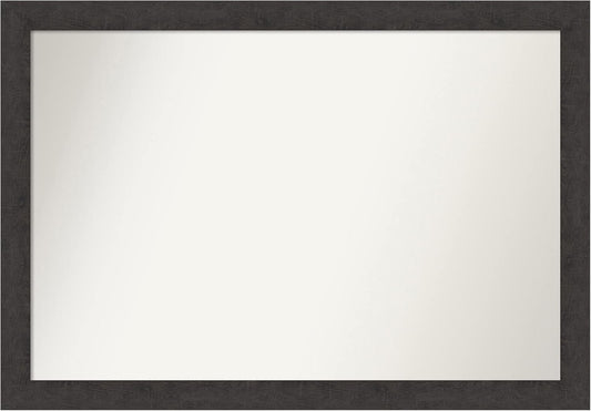 Amanti Art Brown Bathroom Mirror for Over Sink, 28x40 Rustic Plank Espresso Narrow Rectangle Vanity Mirror, Large Country Rustic Frame, Hangs Horizonally and Vertically, Bathroom Wall Decor,