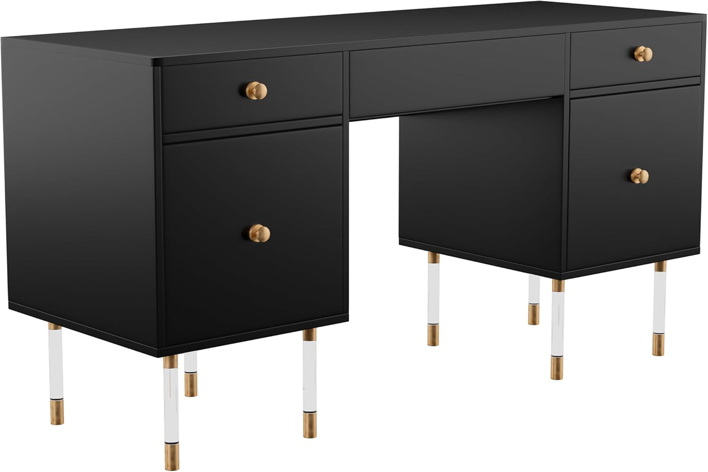 SEI Furniture Helston Desk, Black