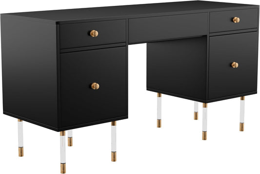SEI Furniture Helston Desk, Black