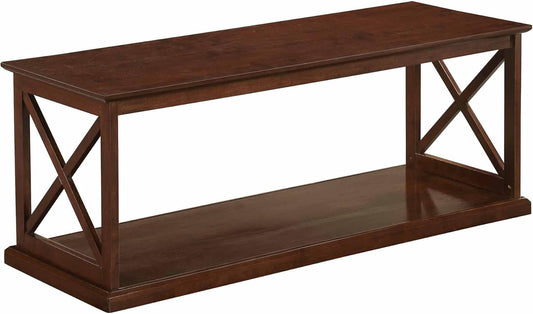 Convenience Concepts Coventry Coffee Table 47" - Farmhouse Center Accent with Storage Shelf for Transitional, Modern Living & Family Room, Espresso