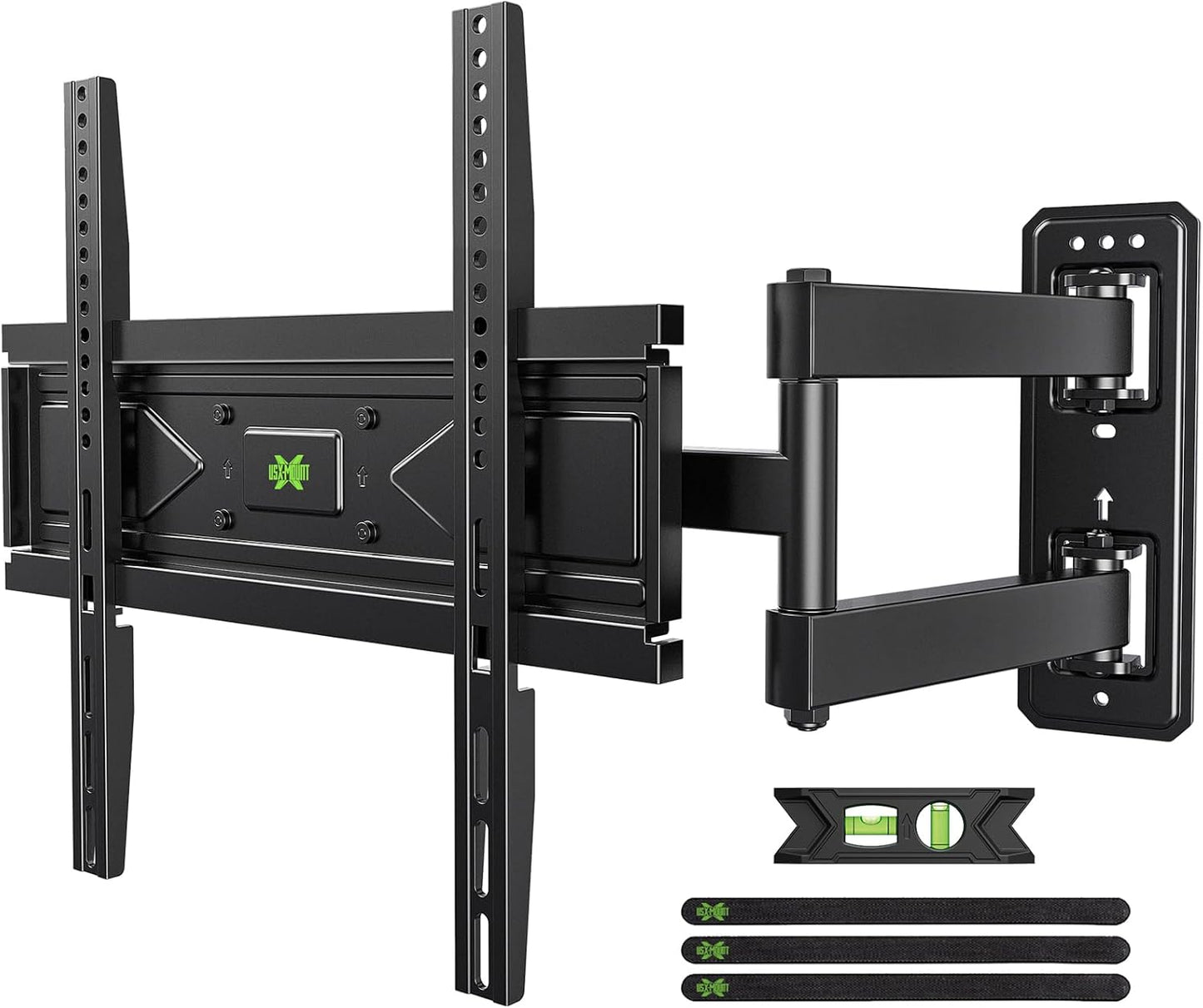USX MOUNT Corner TV Wall Mount for 26-60 Inch TVs up to 80 lbs, Single Articulating Arm, Full Motion TV Wall Mount Bracket with Swivel and Tilt, Max VESA 400x400mm