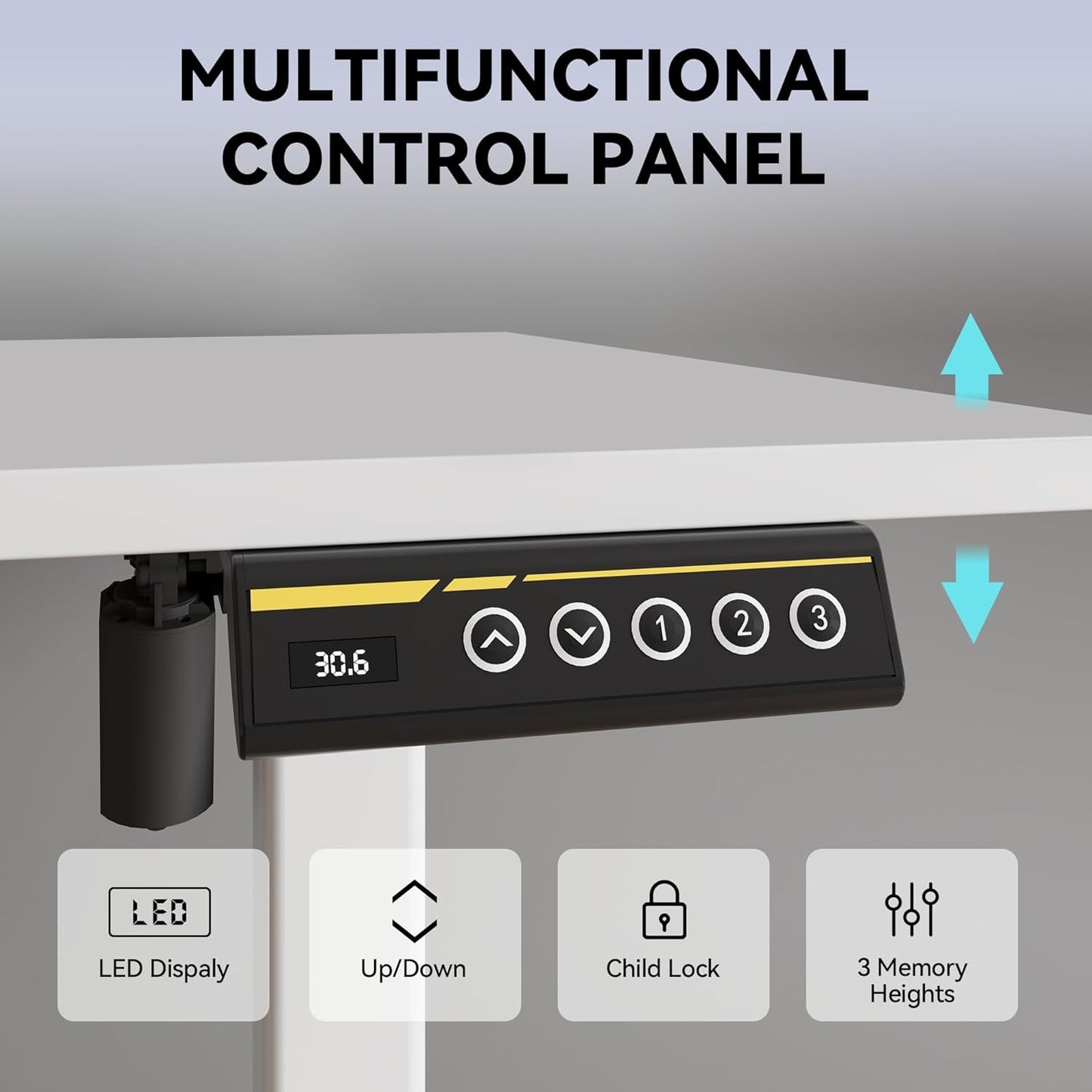 Electric Standing Desk Adjustable Height 40"x24" Stand Up Desk with Lockable Wheels Ergonomic Sit Stand Desk for for Work Office Home Computer Workstation (White)