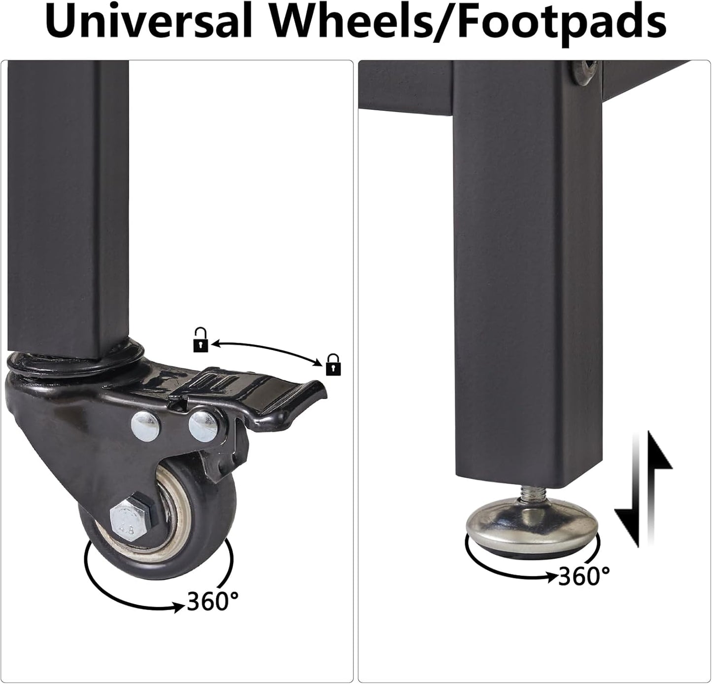 IBUYKE Kitchen Island with 3 Shelves, Island Table for Kitchen with Power Outlet,Kitchen Cart with Large Worktop,Rolling Bar Cart for Home, Outdoor, Kitchen TMJ024H