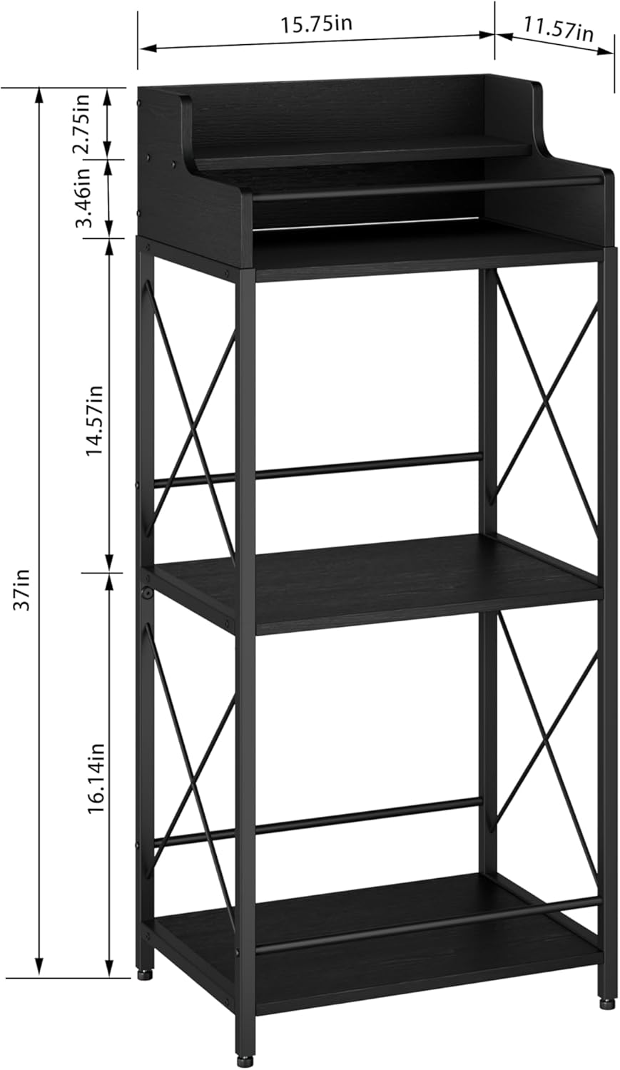 KLM Liquor Bottle Display Shelf, Liquor Cabinet bar for Home, 4 Step Liquor cabinetck, Mini bar,Liquor Cabinet, Home Retro Bar Shelf Stand for Liquor Whiskey, Spirits（Black）