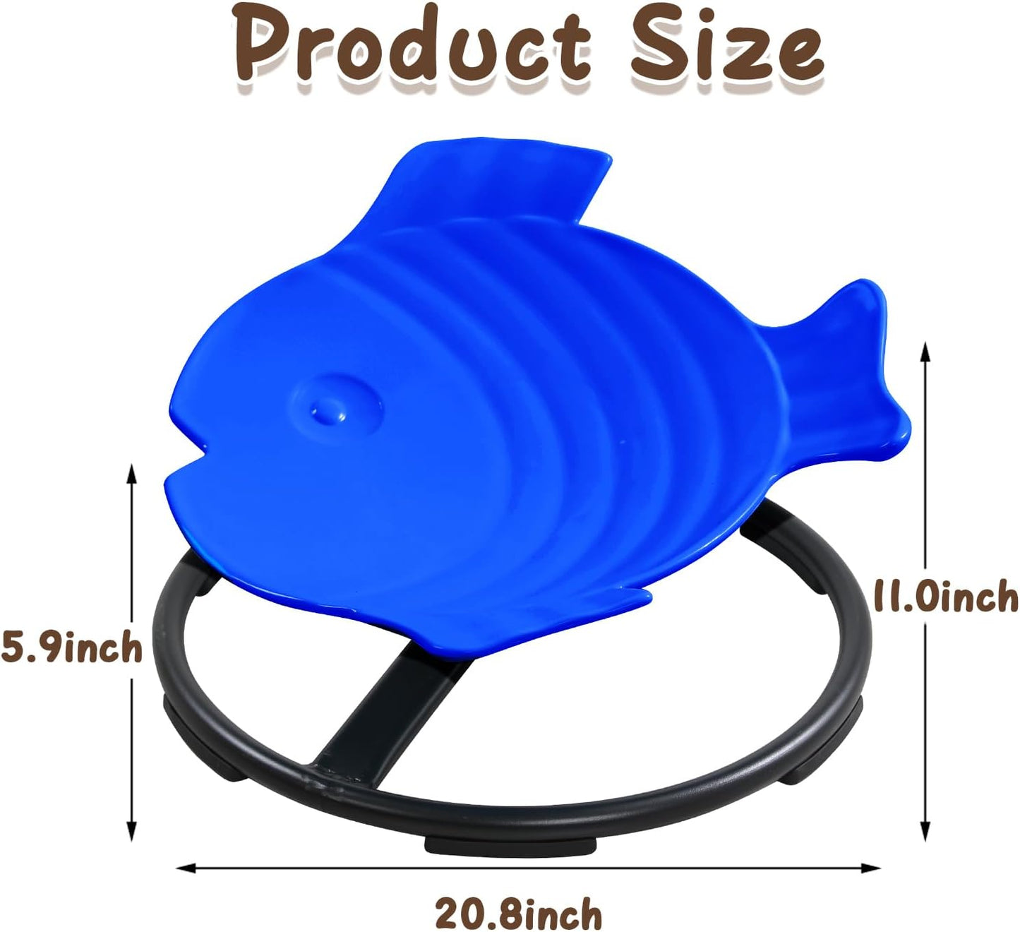 Sensory Spinning Chair for Kids with Autism, Fish-Shaped 360° Swivel Seat, Toddler Sit and Spin ADHD Chair for Autistic Children, Sensory Room Must Haves, Improves Balance & Motion Relief (Dark Blue)