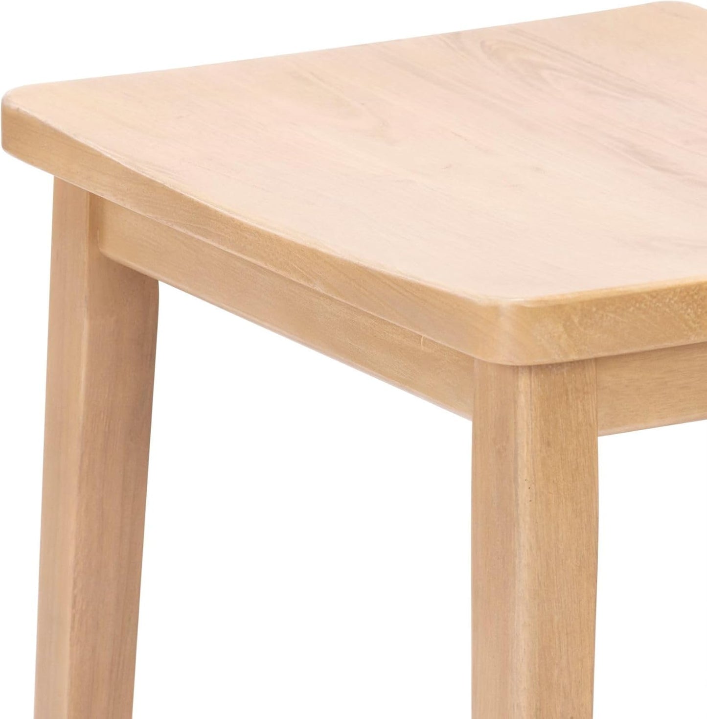 Plank+Beam Smythe Bar Stool, 30", Set of 2, Sturdy Wood Modern Kitchen Bar Height Stool, Saddle Seat Backless Counter Chair, Metal Footrest, Blonde