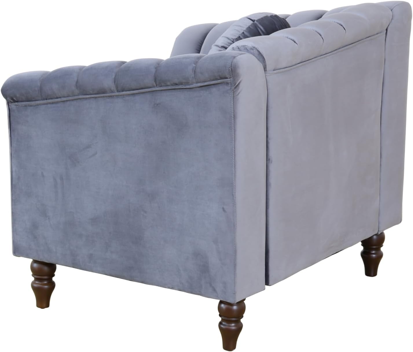 Accent Chair, Single Couch Chair with Style Button Tufted, Scroll Arms and Nailhead for Living Room, Office, Apartment, Grey